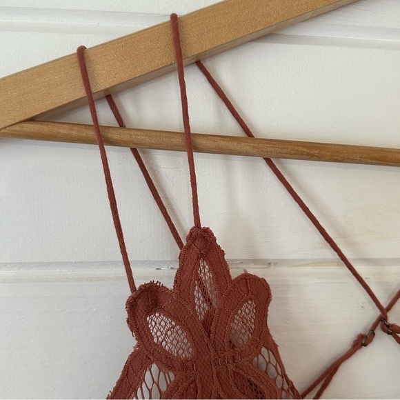 Free People FP One Adella Crochet Lace Sexy Boho Bralette in Copper XS - Picture 8 of 12